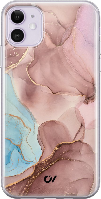 Coque iPhone 11 silicone - Nuages marbrés - Marbre - Rose - Apple Soft Case  Phone Case... | bol.com