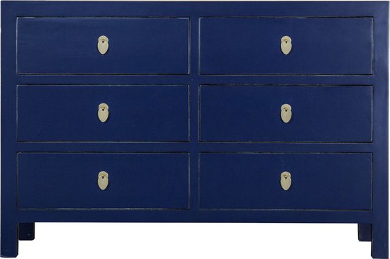 Fine Asianliving Chinese Ladekast Midnight Blauw B120xD40xH80cm Chinese Meubels Oosterse Kast