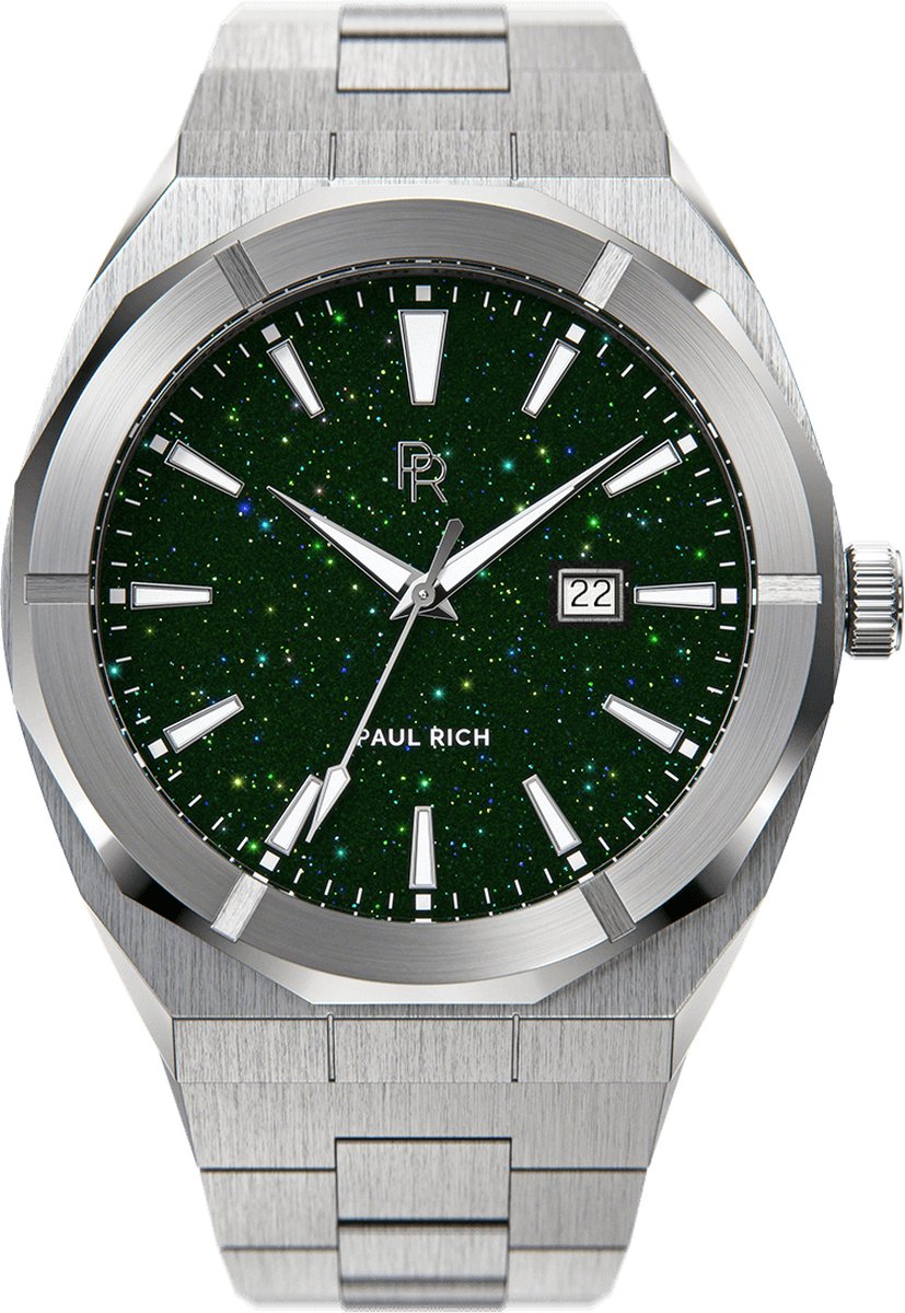 Paul Rich Star Dust Green Silver SD06-A Automatic horloge 45 mm