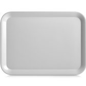 Grijs dienblad rechthoek melamine 44 x 32 cm - Keukenbenodigdheden - Dranken serveren