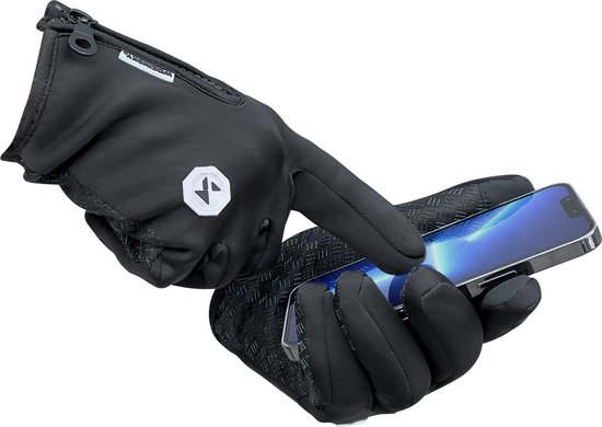 Wozinsky winter smartphone Handschoenen Waterdichte Touchscreen Handschoenen Zwart (WTG1BK)