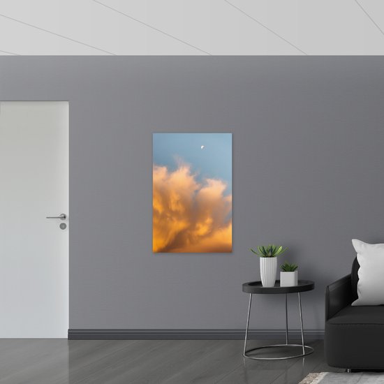WallClassics - Poster (Matte) - Oranje Clouds - 70x105 cm Photo sur Papier Poster d'aspect Mat