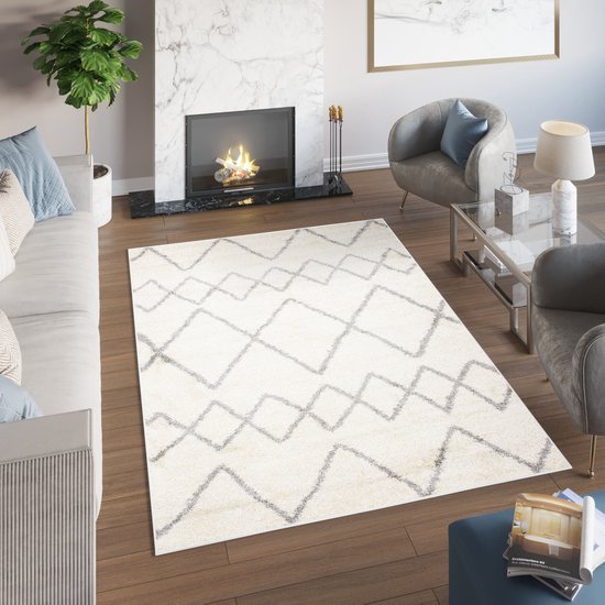 Leesentec Ronde tapijten, slaapkamertapijten, ruig tapijt, pluizig zacht tapijt, voor kinderkamer, woonkamer tapijten, hoogpolig tapijt, antislip zacht tapijt (140 cm, wit