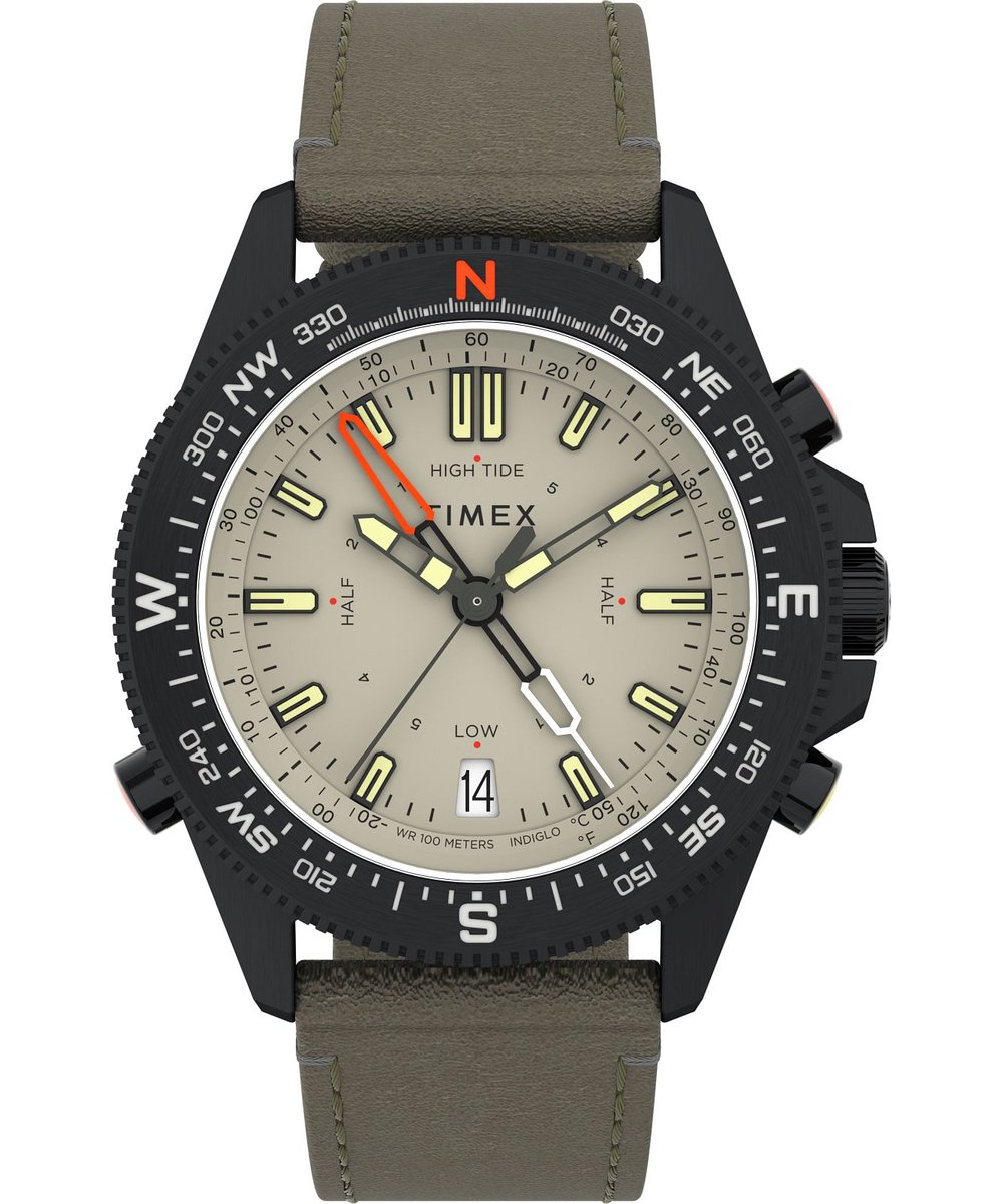 Timex Expedition North TW2V21800 Horloge - Leer - Groen - Ø 43 mm