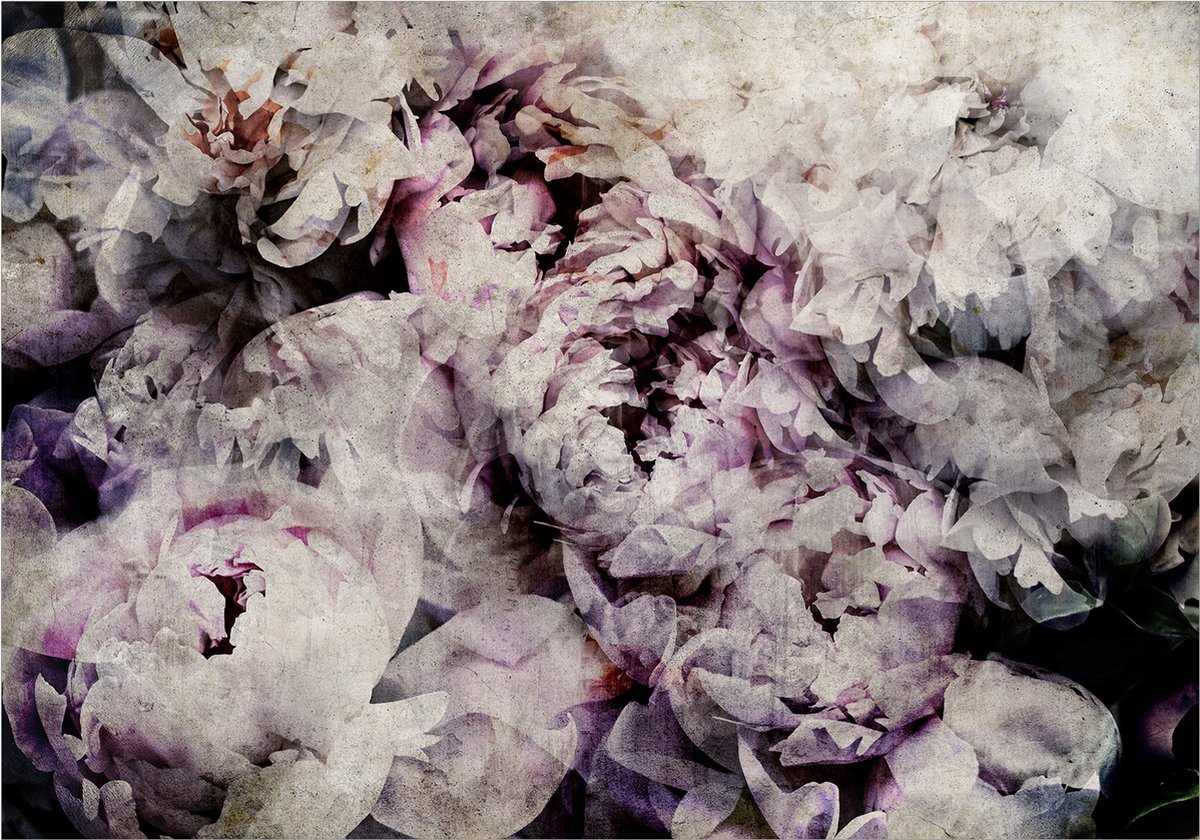 Fotobehangkoning - Behang - Vliesbehang - Fotobehang - Home Flowerbed - Bloemenbed - Bloemen - 100 x 70 cm