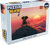 Puzzel Hond - Olifant - Berg - Legpuzzel - Puzzel 1000 stukjes volwassenen