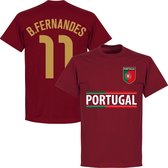 Portugal B. Fernandes 11 Team T-Shirt - Bordeaux Rood - XL