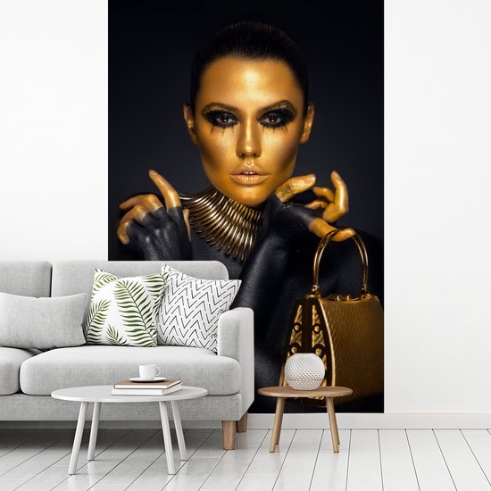Papier peint - Papier peint photo peint Maquillage - Sac - Or - Largeur 180 cm x hauteur 280 cm