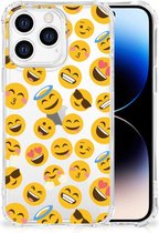 Hoesje met Tekst Geschikt voor iPhone 14 Pro Telefoonhoesje met doorzichtige rand Emoji