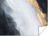 Poster Abstract - Verf - Goud - Zwart - Marmer - 40x30 cm