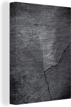 Tableau sur toile Béton - Zwart - Fissure - 60x80 cm - Décoration murale