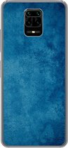 Geschikt voor Xiaomi Redmi Note 9 Pro hoesje - Beton print - Blauw - Vintage - Structuur - Industrieel - Siliconen Telefoonhoesje