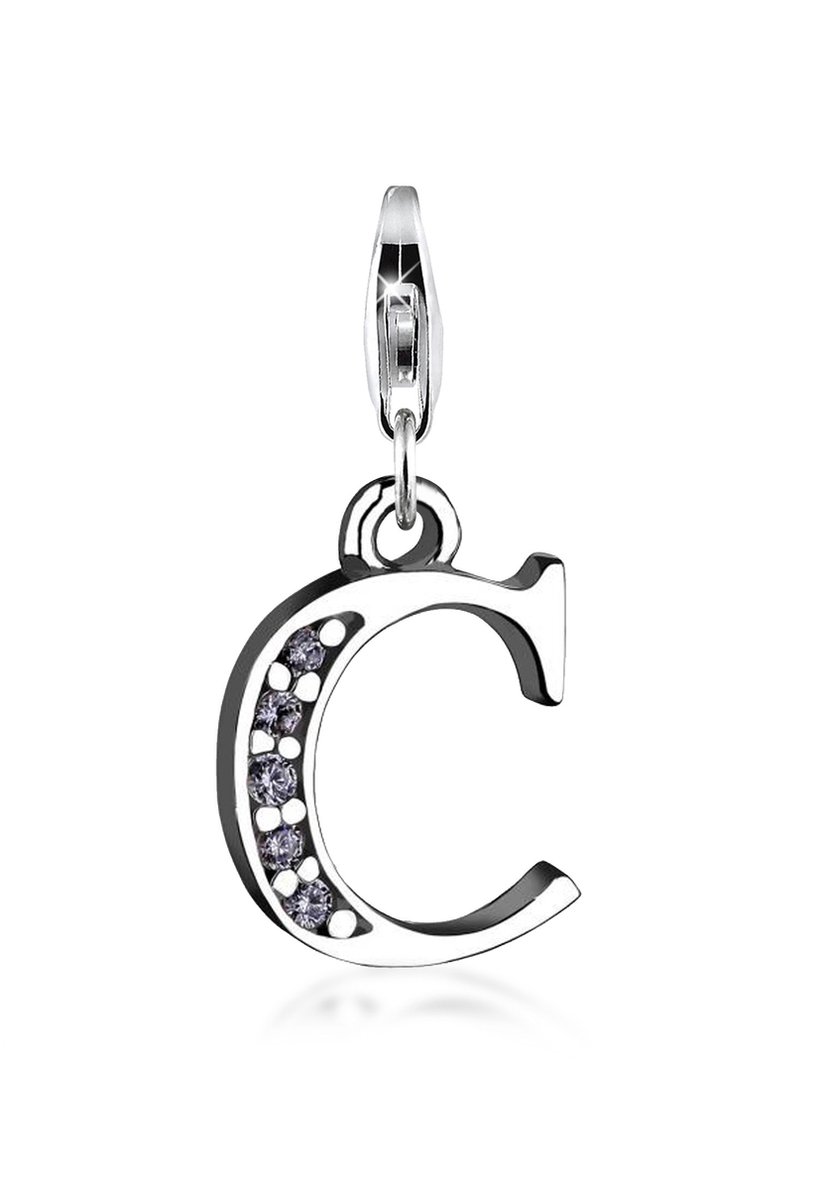 Nenalina - Bedel - Bedeltje Hanger Letter in 925 Sterling Zilver voor alle gangbare Charmdragers - Dames