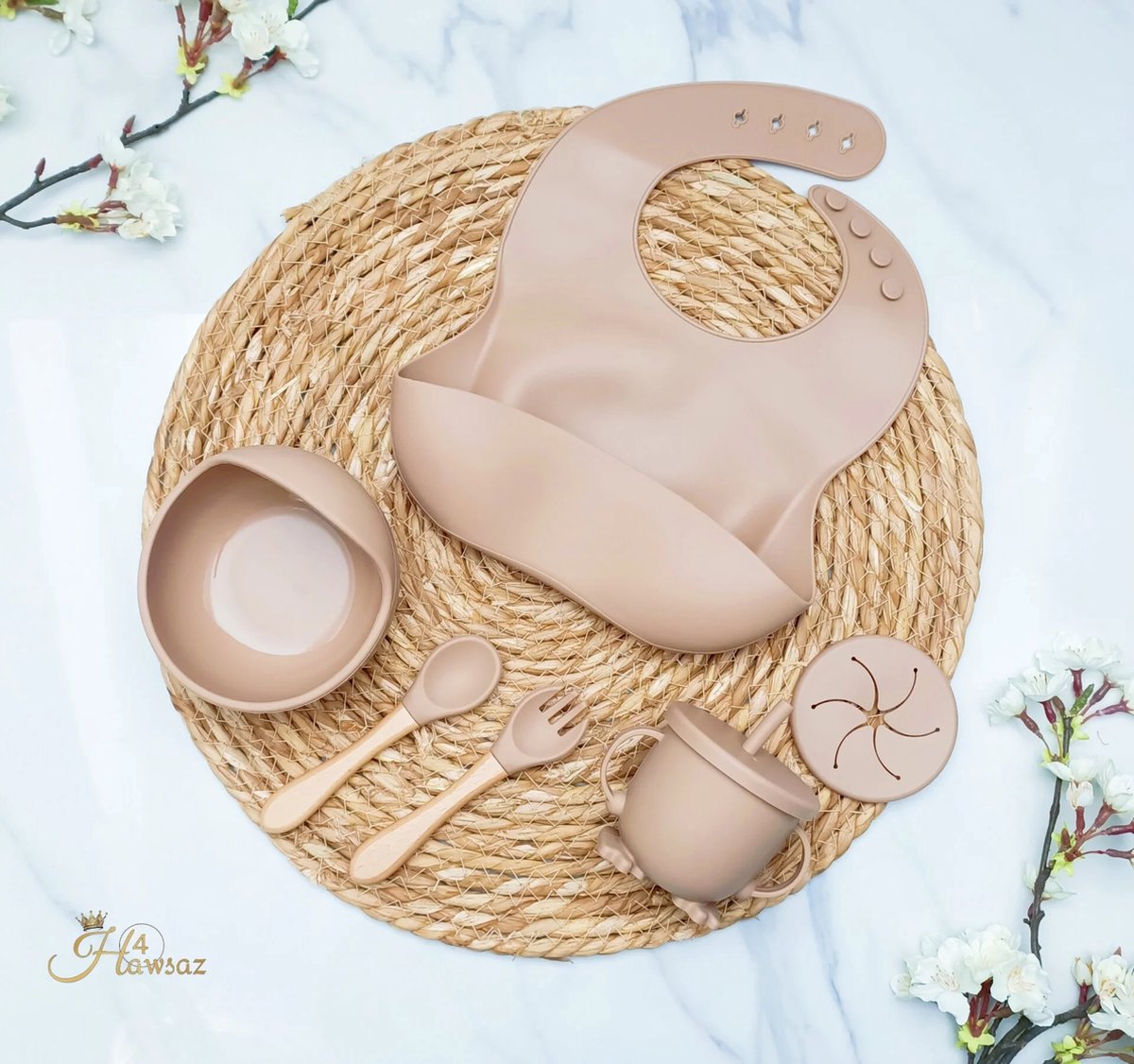 Goedkoopste Kinderserviesset - Kraamcadeau met naam - Hawsaz.nl cadeau - Babygeschenkset - kinderbestek - Baby eten - Baby verzorging - Geboortecadeau - Kraampakket - Babyshower cadeau - Cadeau voor jongens en meisjes - Baby en Peuter - Siliconen Kinderservies