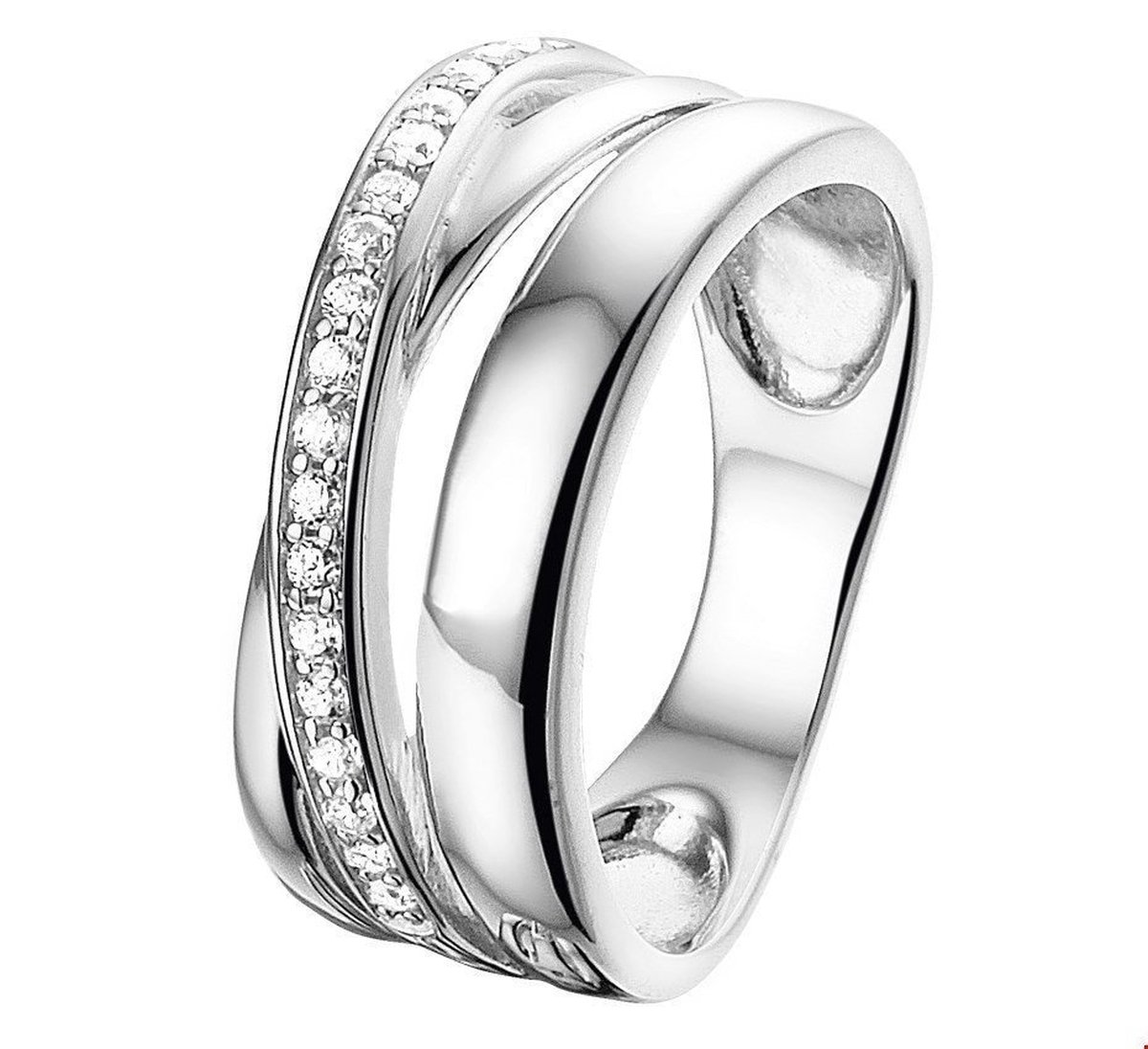 Zilver Gerhodineerde Ring zirkonia 1323796 16.50 mm (52)