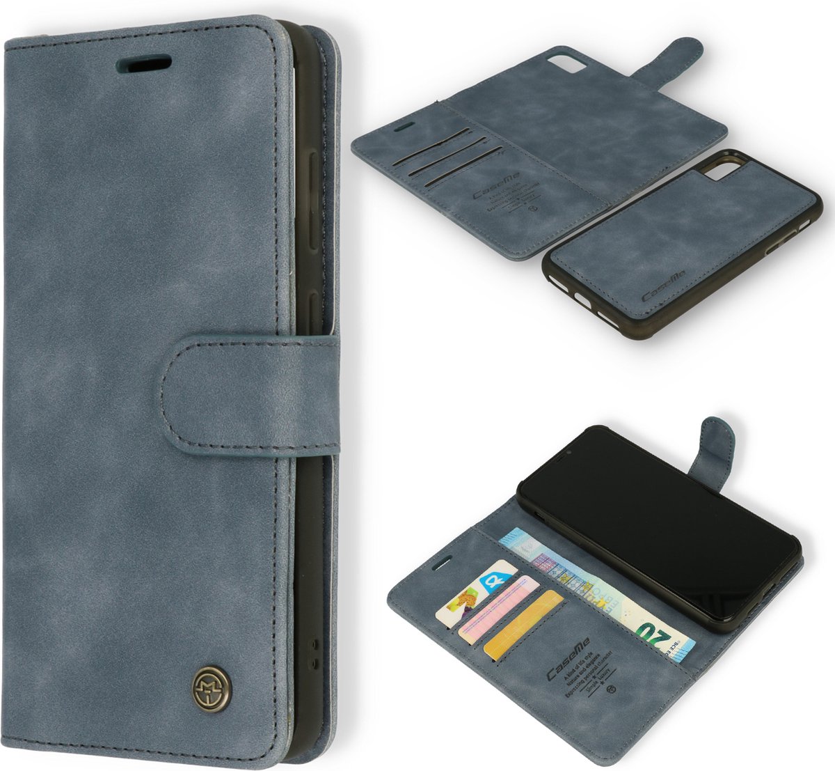 Casemania Hoesje Geschikt voor Apple iPhone XR Shadow Gray - 2 in 1 Magnetic Book Case