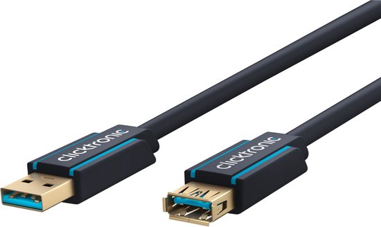 Cavo USB 2.0 Clicktronic 3 Metri | A-B | 480 Mbit/s | Contatti Oro | Rame Puro | Per Stampante E Scanner