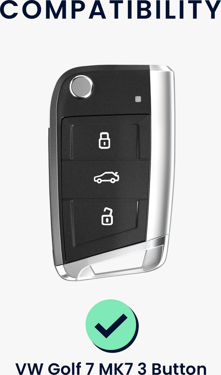 kwmobile Accessoire clé de Voiture Compatible avec VW Golf 7 MK7 3-Bouton -  Coque de Protection étui Souple en Plastique avec Silicone à l'intérieur 
