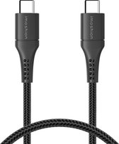 iMoshion Kabel - USB C naar USB C Kabel - 0.25 meter - Snellader & Datasynchronisatie - Oplaadkabel - Stevig gevlochten materiaal - Zwart