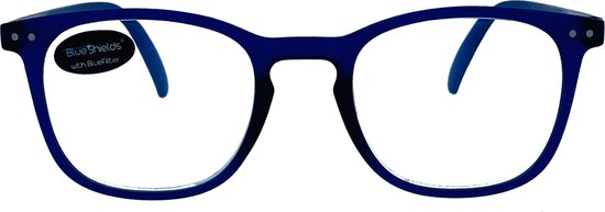 Foto: Noci eyewear yff215 blueshields beeldschermbril leesbril 2 50 blauw licht filter mat donkerblauw