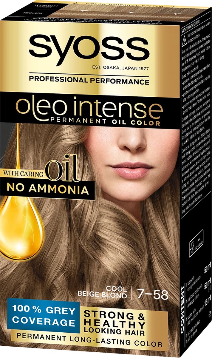 Permanente Kleur Syoss Olio Intense Geen ammoniak Nº 7,58 Blond Zand