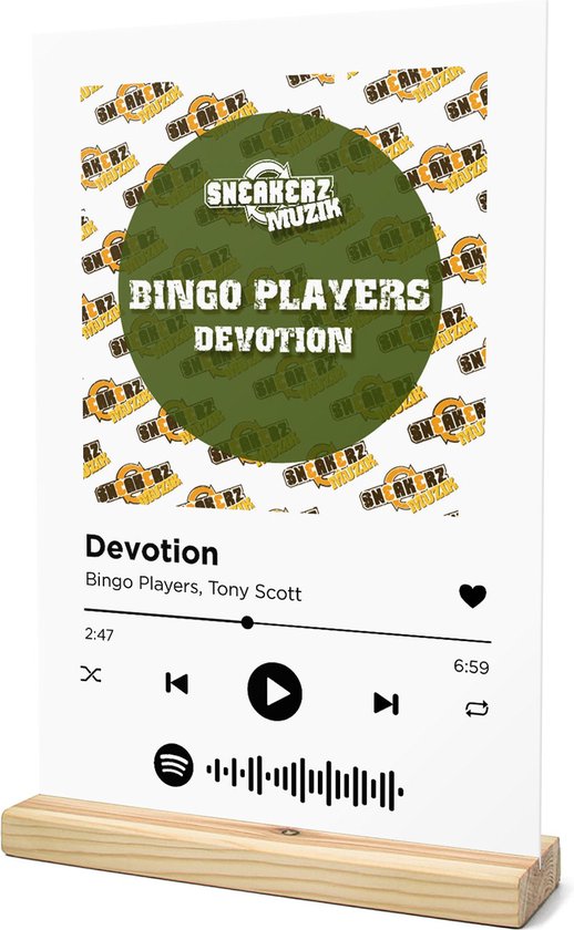 Songr Spotify Plate - Devotion - Bingo Players, Tony Scott - 20x30 - Wit -  Aluminium... | bol.com