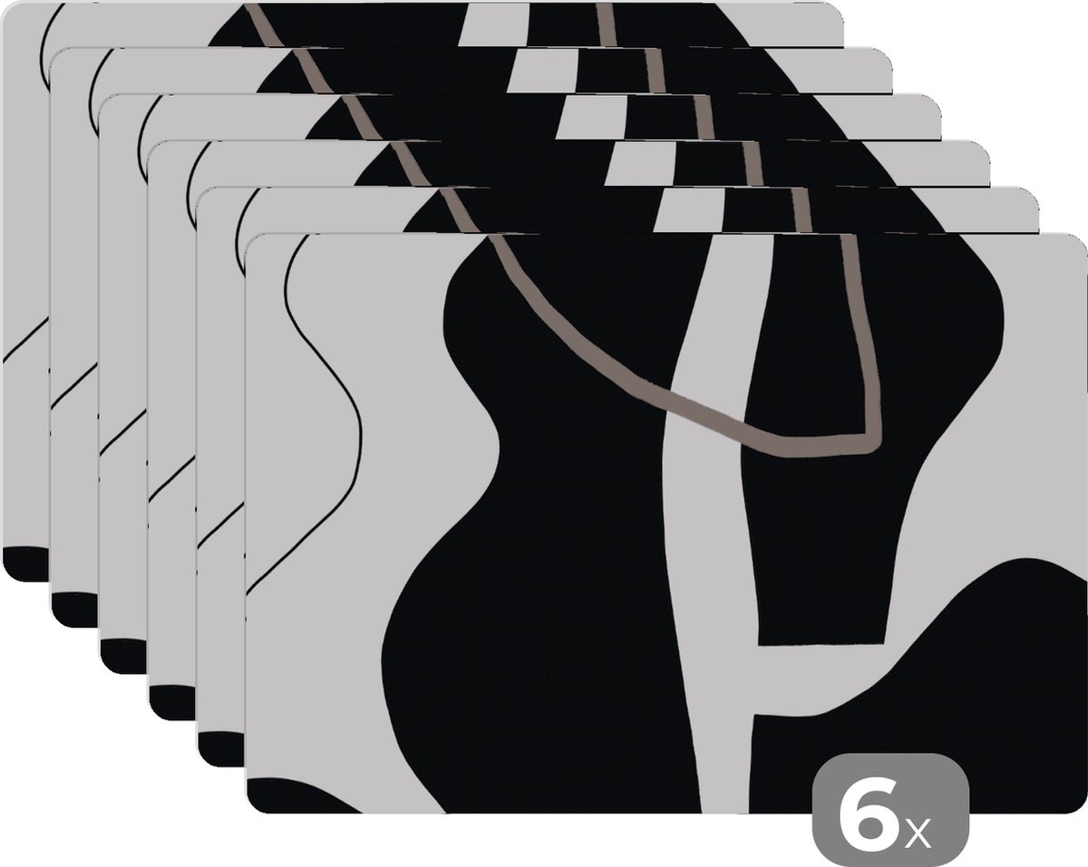 Placemat - Design - Abstract - Minimalisme - Tafel - Placemats - Onderleggers - 45x30 cm - 6 stuks