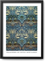 Poster William Morris – A3 - 30 x 42 cm - Inclusief lijst (Zwart Aluminium)