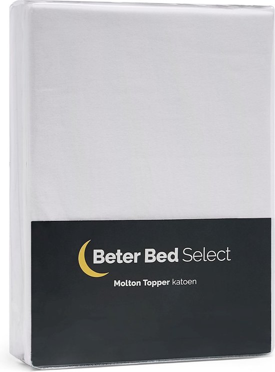 Beter Bed Select Molton Topper 120 x 200 cm - Matrasbeschermer - Matrashoes - 10 cm - Wit