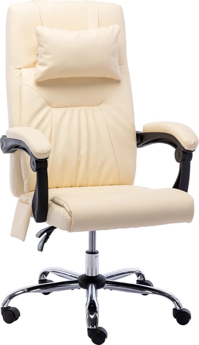 Prolenta Premium - Massage kantoorstoel kunstleer crèmekleurig