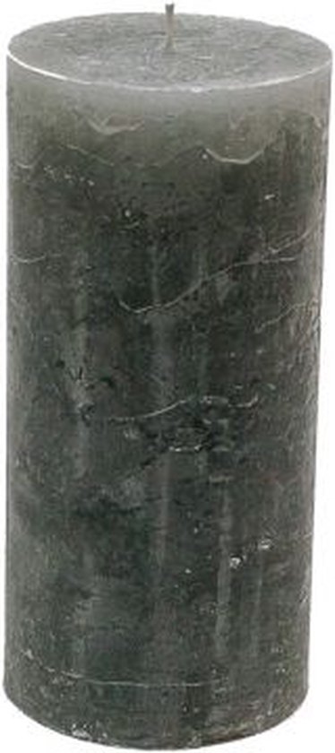 Bougie pilier - Grijs - 7x15cm - paraffine - lot de 3