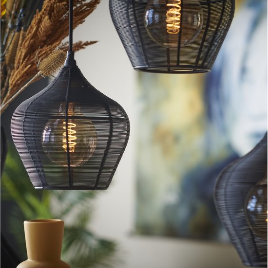 Light & Living Hanglamp Alvaro - Zwart - 5L - Modern - Hanglampen Eetkamer, Slaapkamer, Woonkamer
