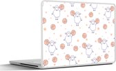 Laptop sticker - 11.6 inch - Basketbal - Patronen - Schapen - 30x21cm - Laptopstickers - Laptop skin - Cover