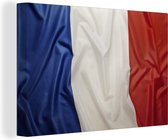 Canvas Schilderij Close-up van de vlag van Frankrijk - 120x80 cm - Wanddecoratie