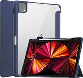 Tablet hoes geschikt voor Apple iPad Pro 11 (2022 / 2021 / 2020 / 2018) - Trifold case met Auto/Wake functie en Magneetsluiting - Donker Blauw