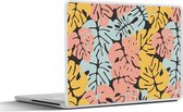 Laptop sticker - 15.6 inch - Monstera - Hawaii - Design - Pastel - 36x27,5cm - Laptopstickers - Laptop skin - Cover
