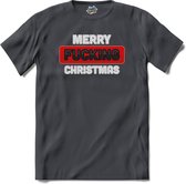 Merry f*cking christmas - T-Shirt - Heren - Mouse Grey - Maat XXL