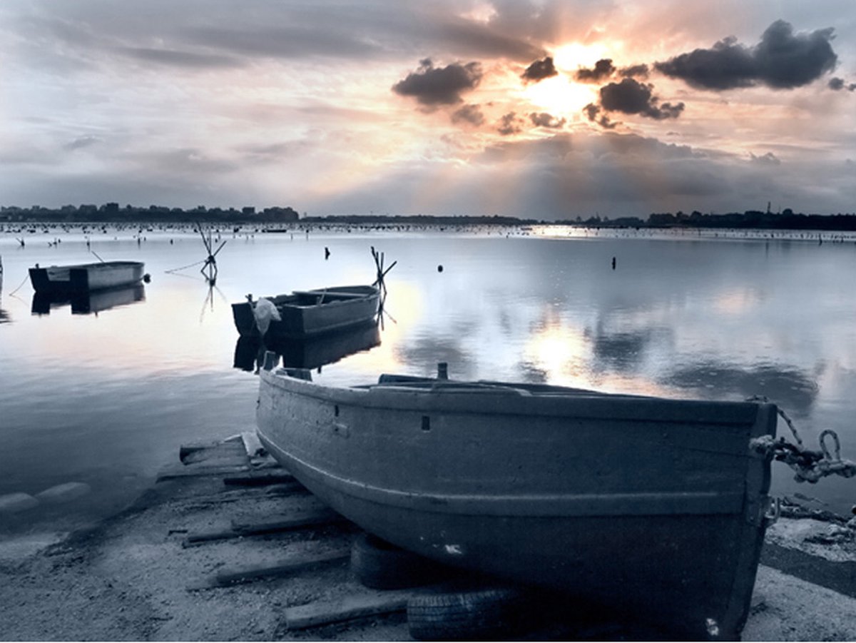 Fotobehang - Little port boats.