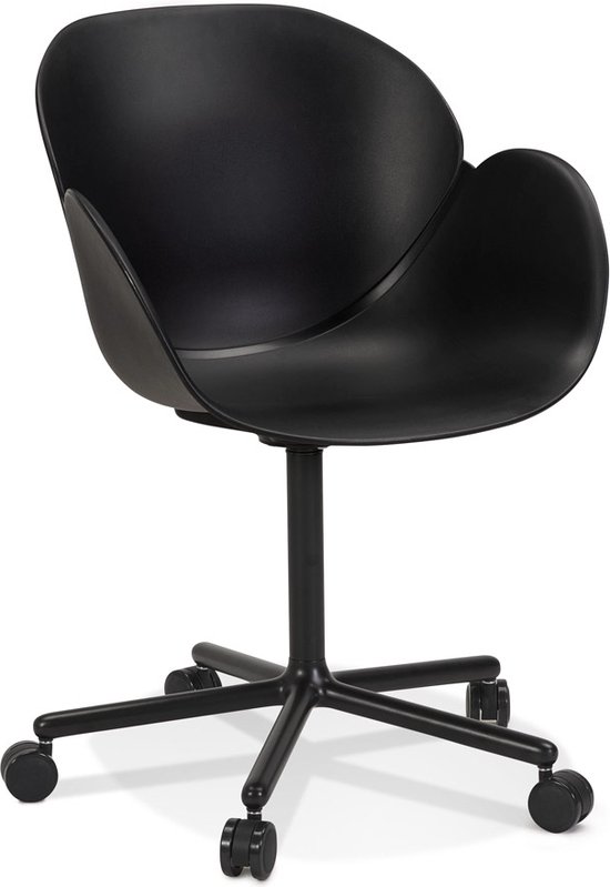 Alterego Zwarte bureaustoel met armleuningen 'ORION'