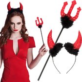 Boland - Set Duivel - Volwassenen - Vrouwen - Duivel - Halloween accessoire - Horror