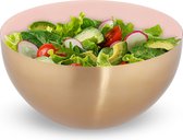 Relaxdays saladeschaal - 3,5 liter - slakom - mengkom - Ø 25cm - rvs - bakken - serveren - roze