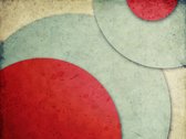 Fotobehangkoning - Behang - Vliesbehang - Fotobehang - cirkels - retro stijl - 300 x 231 cm