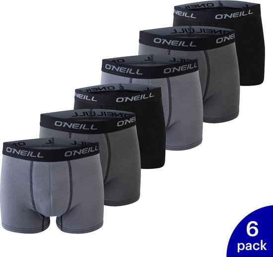 6-Pack O'Neill Basic Heren Boxershorts 900003-6569 - Zwart / Grijs - Maat L