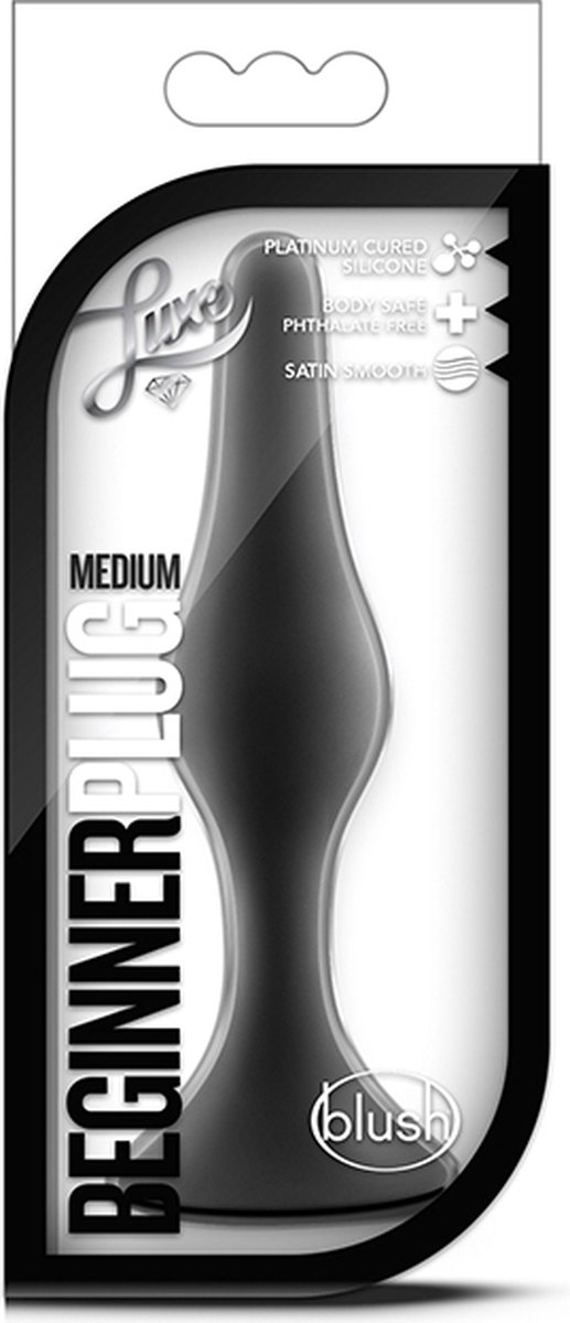 Luxe - beginners anaalplug Medium - Zwart