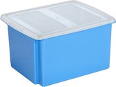 Sunware opslagbox 32 liter blauw 45 x 36 x 24 cm met afsluitbare deksel