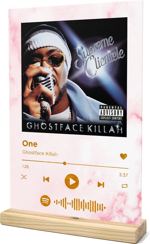 Songr Spotify Musique Sign - One - Ghostface Killah - 20x30 - Rose - Plaque  Aluminium... | bol.com