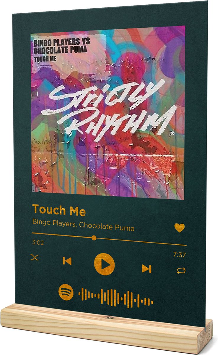 Songr Spotify Muziek Bordje - Touch Me - Bingo Players, Chocolate Puma -  20x30 -... | bol.com