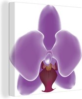 Une illustration d'une orchidée violette sur une toile de fond blanc 20x20 cm - petit - Tirage photo sur toile (Décoration murale salon / chambre) / Peintures Fleurs sur toile