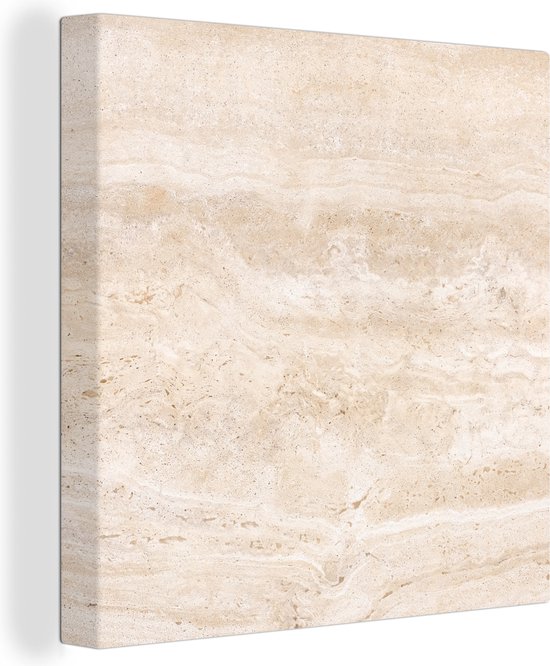 Tableau sur toile Marbre - Pierres - Sable - Texture - 20x20 cm - Décoration murale