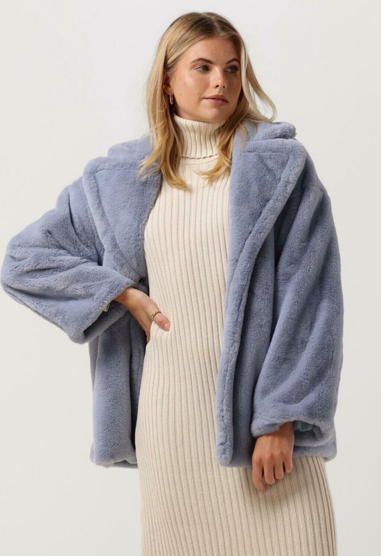 hart Verfijnen hobby Notre-V Fur Coat Short Jassen Dames - Winterjas - Blauw - Maat M | bol.com